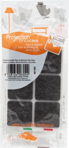 Patins en feutre autocollants pour meubles 30 × 30 mm, marron (12 pcs)