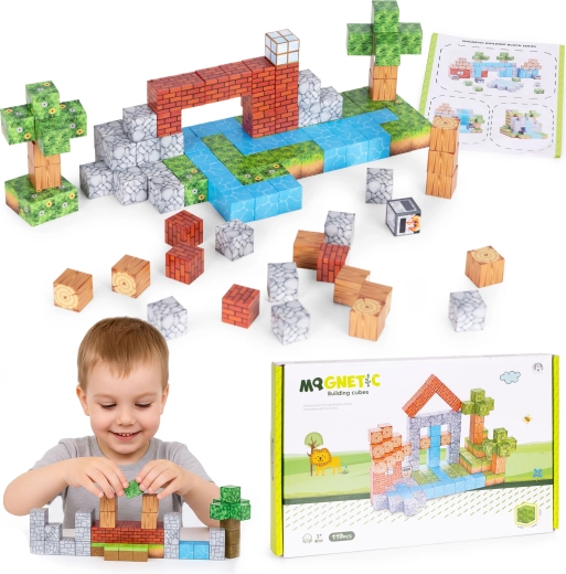 Blocs de construction magnétiques pour enfants – 119 pièces