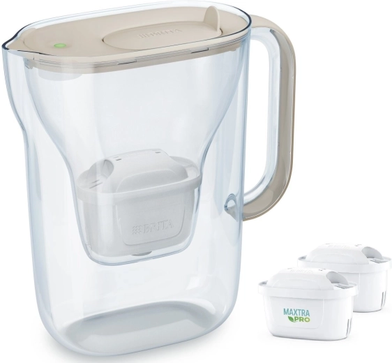 Carafe filtrante Style Essential 2,4 l avec 2 filtres, couleur sable