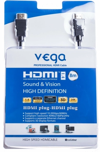 Câble HDMI 8 m 10,2 Gb/s noir Vega
