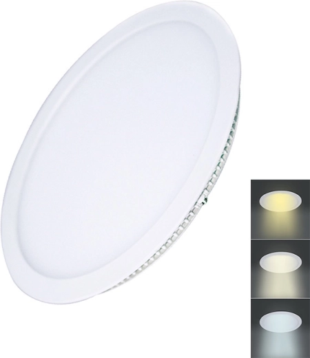 Mini panneau LED Solight CCT encastrable pour faux plafond, rond, 18 W