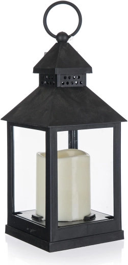 Lanterne LED solaire noire 10 × 10 × 23 cm