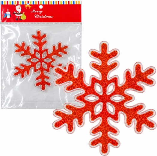 Autocollant gel pour fenêtre de Noël en forme de flocon de neige, 20 × 20 cm - 1 pièce