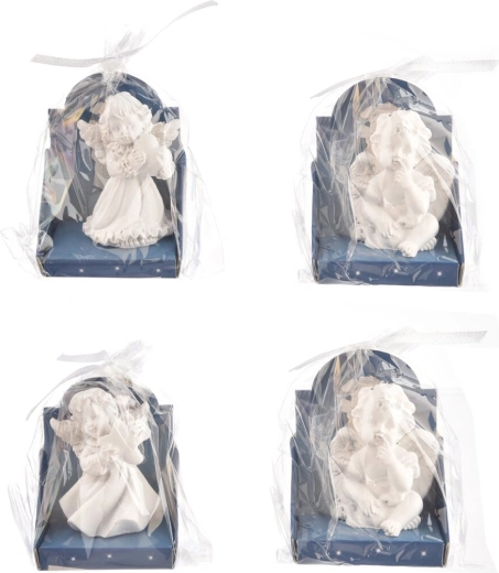 Ange en céramique blanc – décoration d’intérieur (assortiment)
