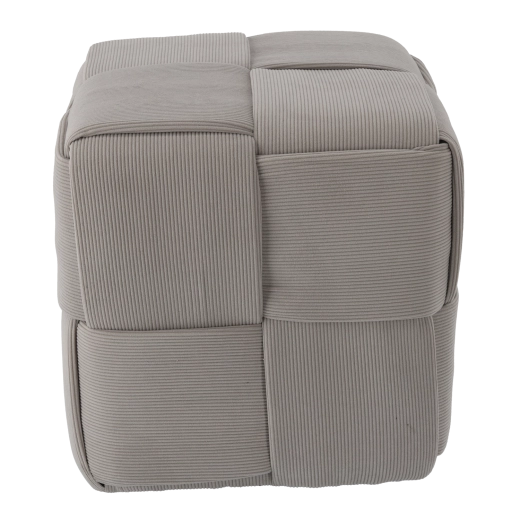 Pouf tricoté en forme de cube gris clair 43 × 43 × 43 cm