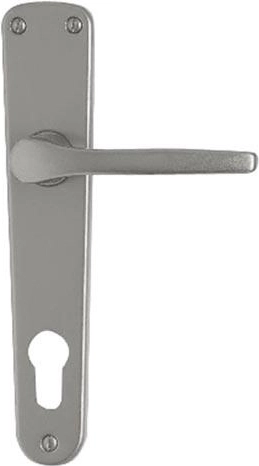 Poignée avec plaque MONET pour cylindre 90 mm, aluminium, argent