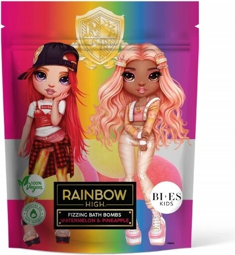Bombes de bain effervescentes Rainbow High pastèque et ananas 6×55 g