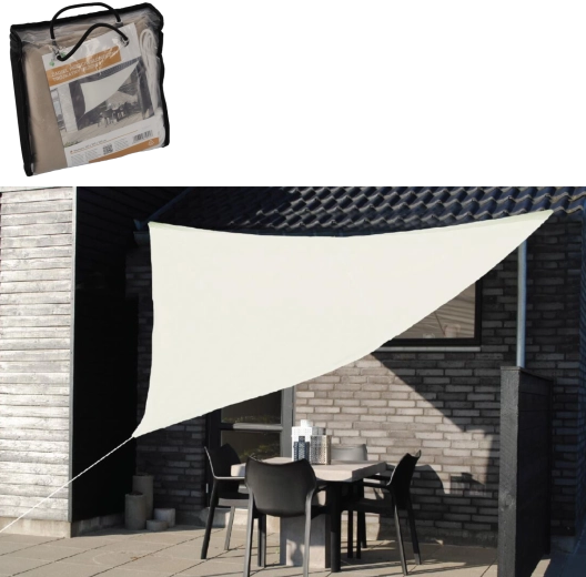 Voile d’ombrage triangulaire beige 3,6 m