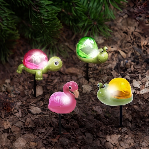 Lumière LED solaire à piquer en forme d’animal - 1 pièce