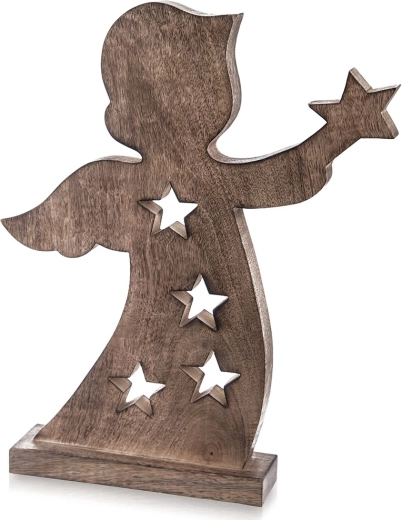 Figurine d’ange en bois de manguier 43 cm