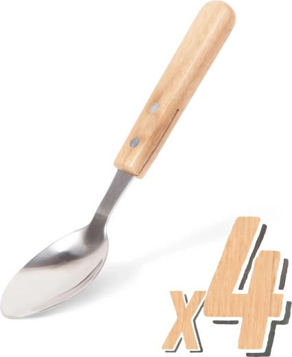 Cuillères de barbecue avec manche en bois – set de 4 pièces