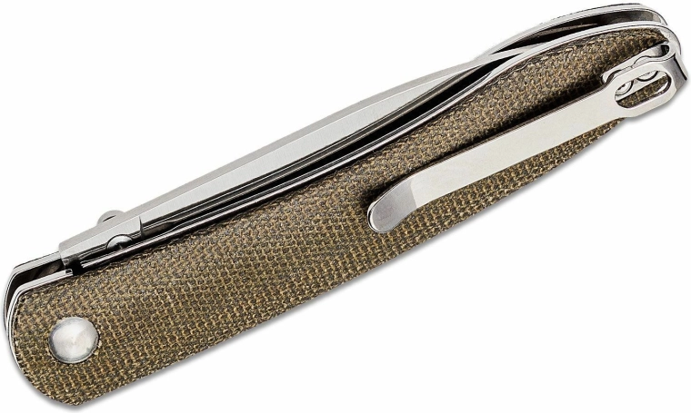 Micarta verte texturée avec clip de poche