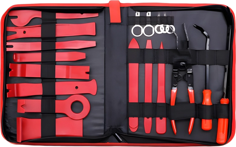 Outils pour clips, autoradio et broches + pochette