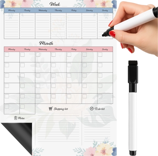 Planificateur magnétique pour réfrigérateur Ruhhy 60 × 45 cm avec feutre effaçable