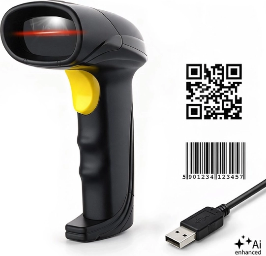 Lecteur de codes-barres Qoltec 1D et 2D avec USB