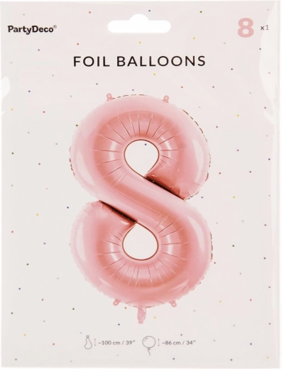 Ballon en aluminium chiffre 8 86 cm – Rose