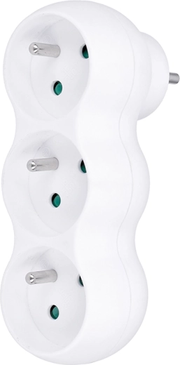 Multiprise Solight avec support réglable, 3 prises, blanche - 1 pièce