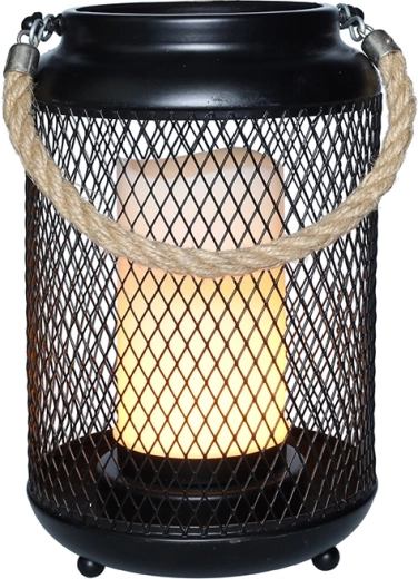 Lanterne métallique Solight avec bougie LED, blanc chaud, noire, 20 cm