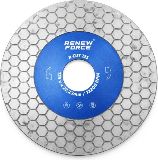 Disque diamanté Renew Force pour la coupe et le meulage du grès cérame et de la céramique 125 mm - 1 pièce