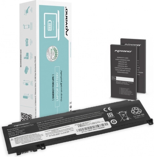 Batterie Movano pour Lenovo ThinkPad T460s et T470s (avant) 2000 mAh 23 Wh
