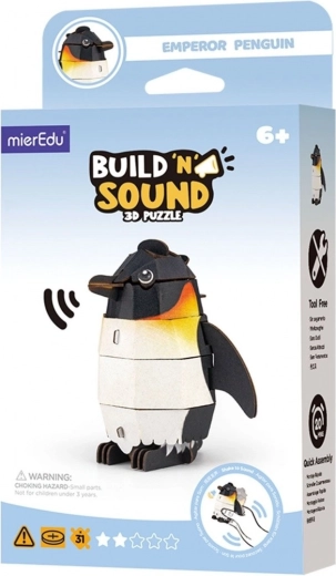 Puzzle 3D MierEdu Construis et écoute – pingouin