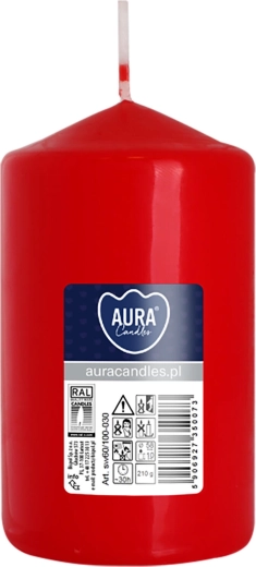 Bougie cylindrique rouge 5,8 × 10 cm