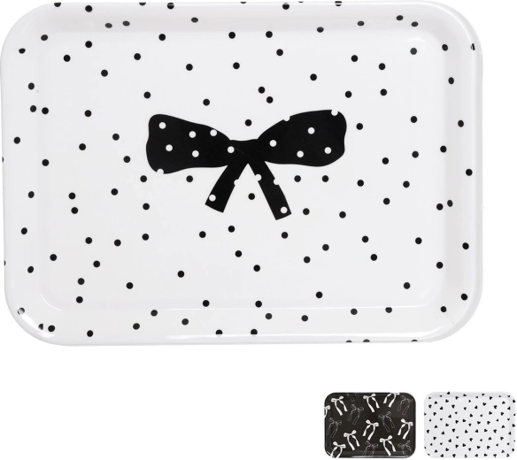 Plateau de service en mélamine 38 × 27,5 cm, motifs assortis