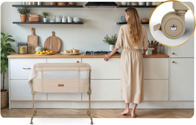 Mobile et stable grâce à 4 roulettes avec freins