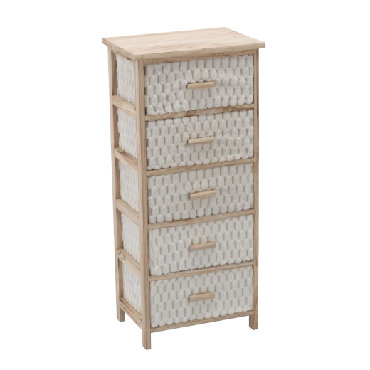 Commode avec 5 tiroirs en tissu 40 × 29 × 90 cm