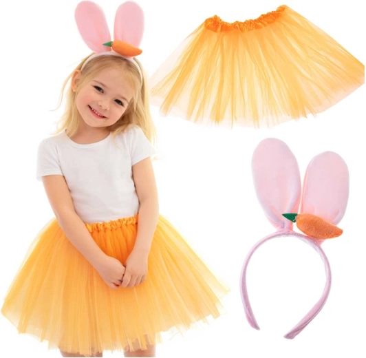 Costume de lapin pour enfant avec jupe en tulle et serre-tête