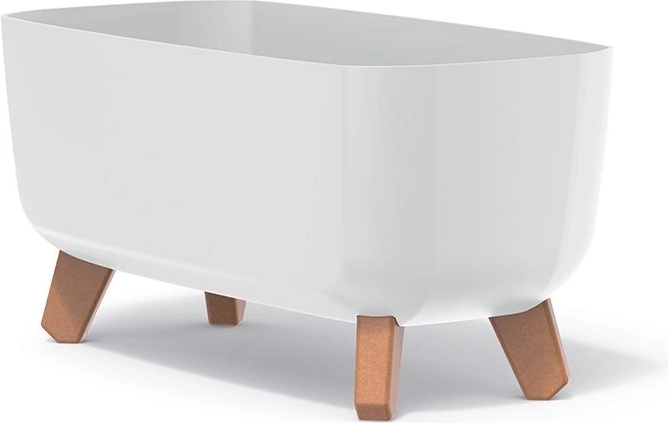 Cache-pot en plastique sur pieds Gracia Case 39 cm blanc