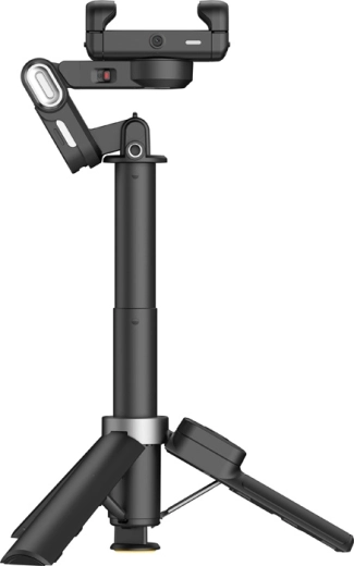 Conception 4-en-1 : stabilisateur, perche à selfie, trépied et gimbal