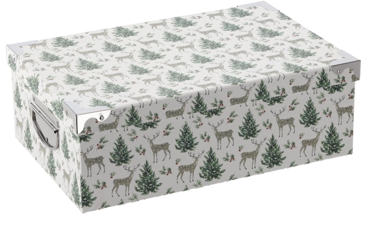 Boîte cadeau de Noël avec ferrures 25 × 17,5 × 9,8 cm - 1 pièce