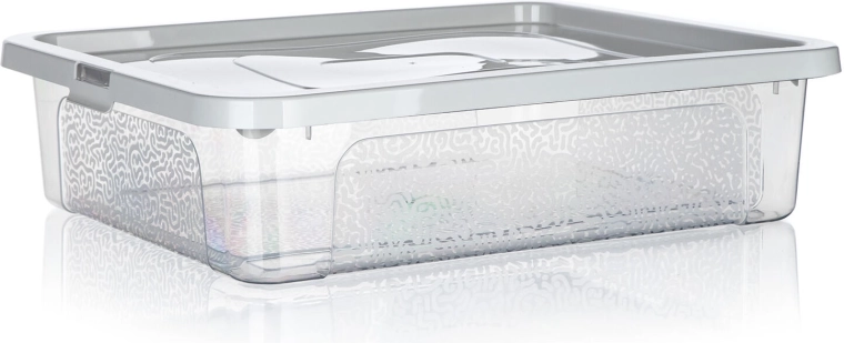 Boîte de rangement MULTIBOX 10 l avec couvercle et clips, 40 × 33 × 10 cm