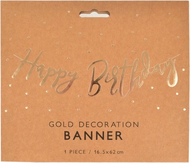 Guirlande en papier Happy Birthday – Dorée
