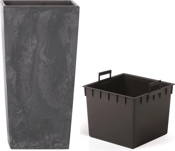 Jardinière carrée effet béton anthracite URBI SQUARE