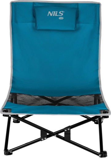 Chaise de plage pliante NILS Camp bleu/gris