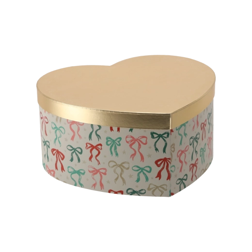 Boîte cadeau de Noël en forme de cœur 28 × 25,5 × 13 cm - 1 pièce
