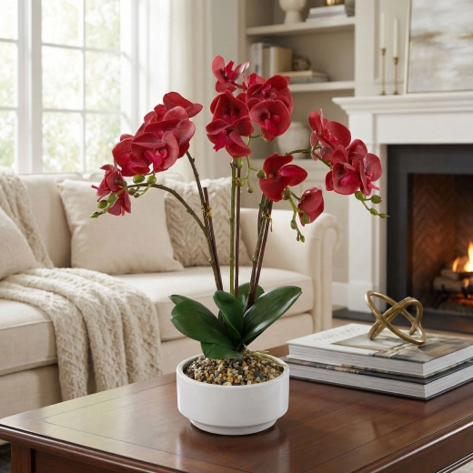 Orchidée artificielle décorative 56 cm - 1 pièce