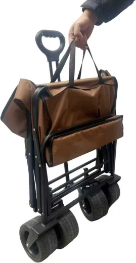 Chariot de transport pliable de plage LUARO avec table 2 en 1