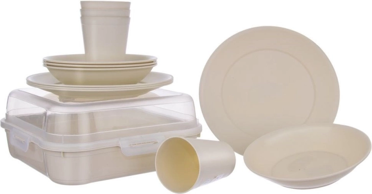 Set de pique-nique en plastique 13 pièces avec boîte de transport ORION