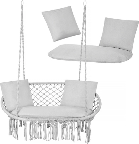 Ensemble de coussins pour fauteuil suspendu double « nid » GARDLOV – gris