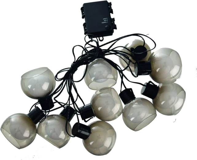 Guirlande lumineuse LED avec capuchons en verre, lumière jaune, 2 m, 10 LED