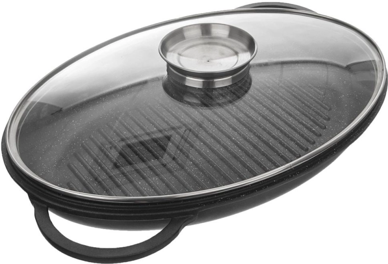 Poêle-gril servant de couvercle pratique