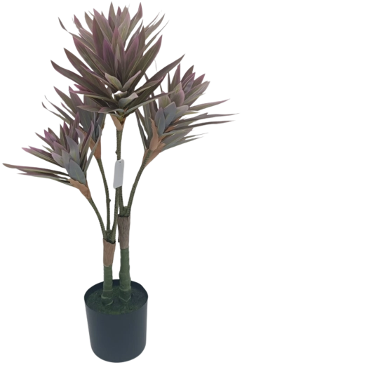 Bambou artificiel en pot rose-vert 90 cm