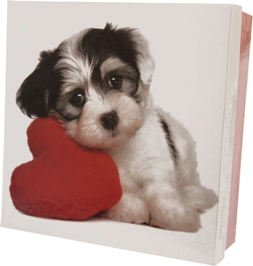Boîte cadeau en papier DOG blanc-rouge 22 × 22 × 8 cm