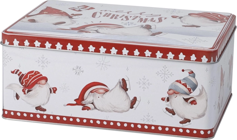 Boîtes en métal de Noël avec lutins – lot de 3 pièces