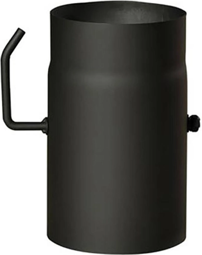 Tuyau de fumée avec volet 160 mm, longueur 250 mm, noir