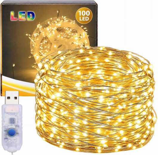 Guirlande lumineuse de Noël sur fil avec 100 LED, 3 m - 1 pièce
