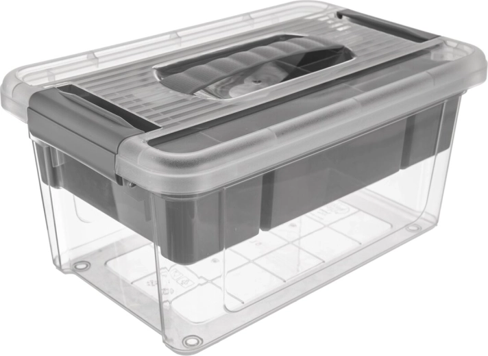 Boîte de rangement MULTI Stormax rectangulaire 9 l avec insert gris